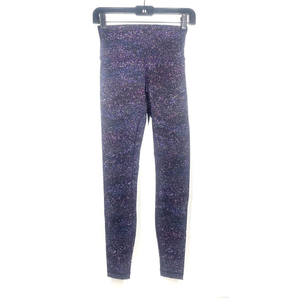 Lululemon Wunder Under High Rise Speckled Galaxy Leggings 28” Inseam Women 4